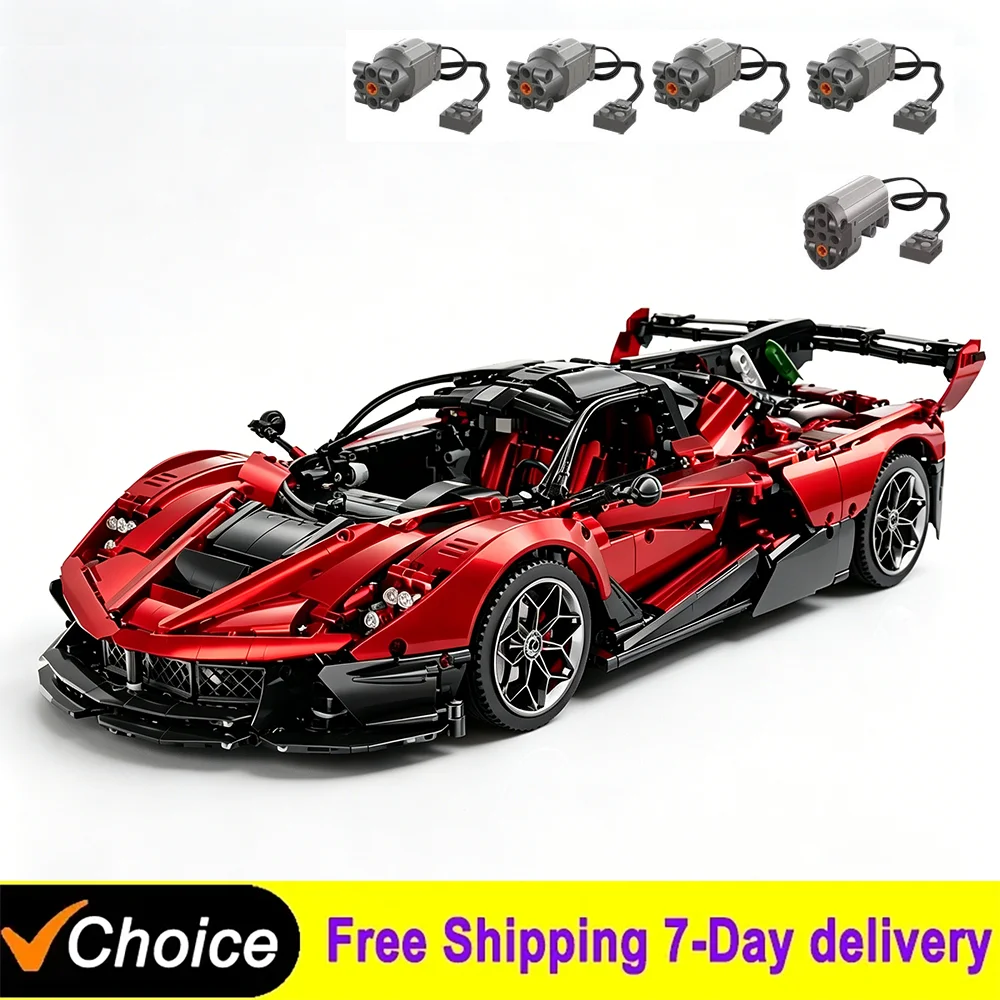 MOC Technical Remote Control Sports Car FXX-EVO Building Blocks Bricks Model Desktop Ornament Toys for Boys Christmas Gift