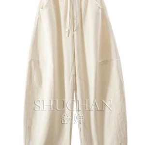 Soft Drape High Waist Wide Leg Sickle Trousers Floor Pants Women 80L6 Trousers Women Pantalones Mujer Verano 2026